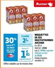 Auchan Auchan - briquettes de jus multivitamines offre