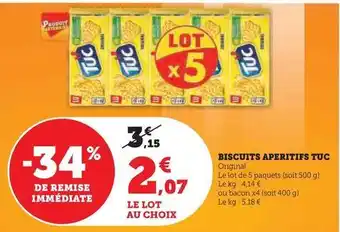 Super U Lu - biscuits aperitifs tuc offre