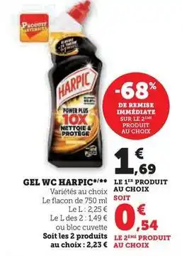 Super U Harpic - gel wc offre