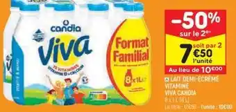 Candia - lait demi-écrémé vitaminé viva