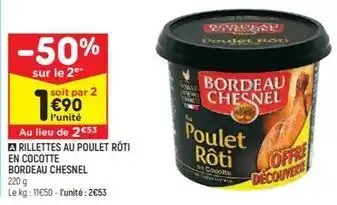 Leader Price Bordeau chesnel - rillettes au poulet rôti en cocotte offre
