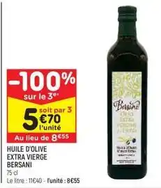 Leader Price Huile d'olive extra vierge bersani offre