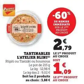 Hyper U Blini - tartinables l'atelier offre