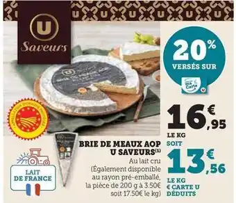 Hyper U Brie de meaux aop u saveurs offre