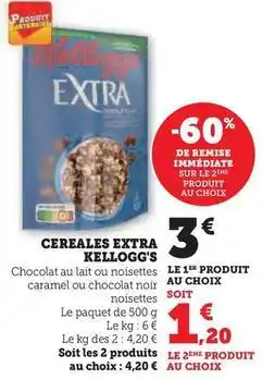 Hyper U Kellogg's - cereales extra offre