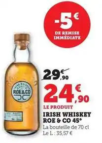 Irish whiskey roe & co 45°