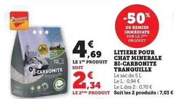 Litiere pour chat minerale bi-carbonite tranquille