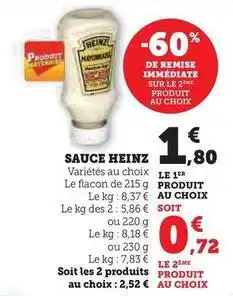 Hyper U Heinz - sauce offre