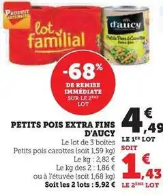 Hyper U D'aucy - petits pois extra fins offre