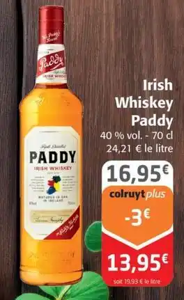 Colruyt Paddy - irish whiskey offre