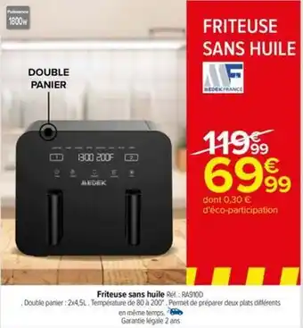 Carrefour Drive Medek france - friteuse sans huile réf.: ra910d offre