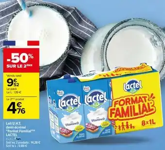 Carrefour Drive Lactel - lait u.h.t. demi écrémé format familial offre