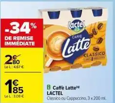 Carrefour Drive Lactel - caffe latte offre