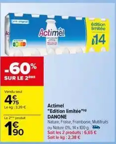 Carrefour Drive Danone - actimel edition limitée offre