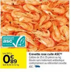 Carrefour Drive Asc - crevette rose cuite offre