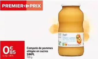Carrefour Drive Simpl - compote de pommes allégée en sucres offre