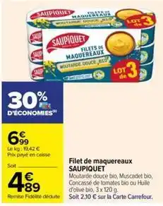 Saupiquet - filets de maquereaux