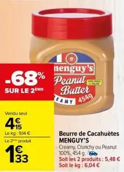 Carrefour Drive Menguy's - beurre de cacahuètes offre