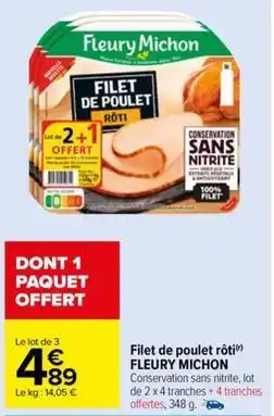 Carrefour Drive Fleury michon - filet de poulet rôti offre