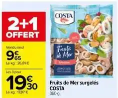Carrefour Drive Costa - fruits de mer surgelés offre