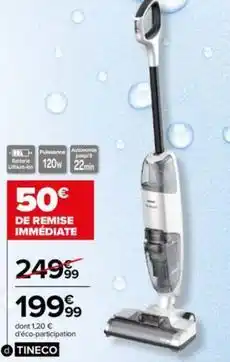 Carrefour Drive Tineco - aspirateur lavant sans fil ifloor 2 offre