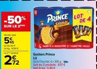 Carrefour Drive Lu - goûters prince offre