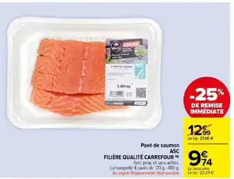 Carrefour Market Pavé de saumon ASC FILIÈRE QUALITÉ CARREFOUR (4) offre