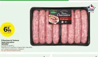 Carrefour Market 8 Saucisses de Toulouse façon charcutière offre