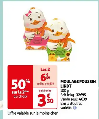 Auchan Supermarché LINDT MOULAGE POUSSIN offre