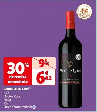 Auchan Supermarché Mouton Cadet BORDEAUX AOP offre