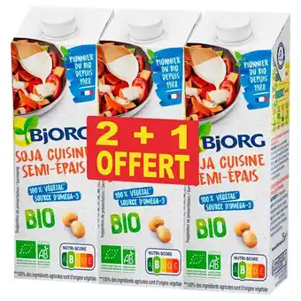 Auchan Soja Cuisine Bio Semi Épais Bjorg offre