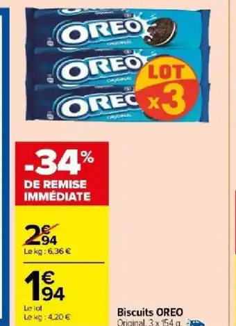 Carrefour Market Biscuits OREO offre