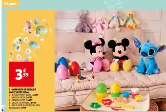 1 - ANIMAUX DE PÂQUES AVEC VESTE 20cm