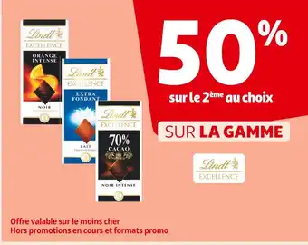 Auchan Supermarché Lindt 50% sur le 2ème au choix SUR LA GAMME Lindt offre