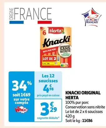 Auchan Supermarché HERTA KNACKI ORIGINAL offre