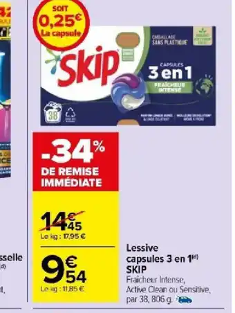 Carrefour Market Lessive capsules 3 en 1 offre