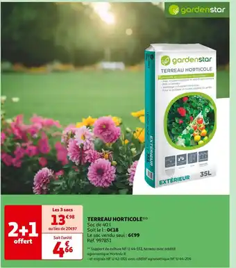 Auchan Gardenstar TERREAU HORTICOLE offre