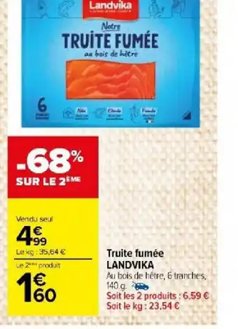Carrefour Market Truite fumée LANDVIKA offre