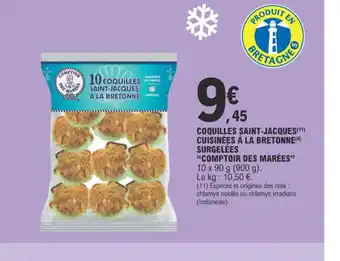 E.Leclerc COQUILLES SAINT-JACQUES(11) CUISINÉES À LA BRETONNE(4) SURGELÉES offre