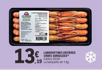 E.Leclerc LANGOUSTINES ENTIÈRES CRUES SURGELÉES offre