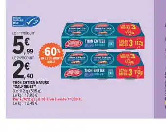 E.Leclerc THON ENTIER NATURE offre