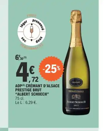 E.Leclerc AOP(2) CRÉMANT D'ALSACE PRESTIGE BRUT offre