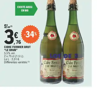 E.Leclerc CIDRE FERMIER BRUT offre