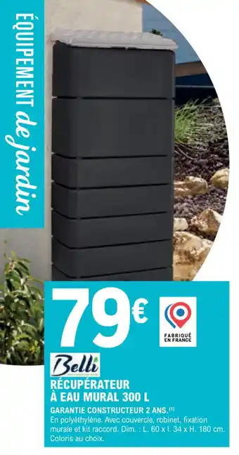 E.Leclerc Jardi RÉCUPÉRATEUR À EAU MURAL 300 L offre
