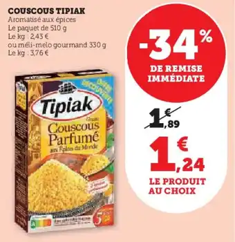 Super U COUSCOUS TIPIAK offre