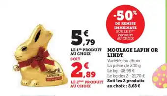 Super U MOULAGE LAPIN OR LINDT offre