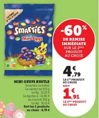 Super U MINI OEUFS NESTLE offre