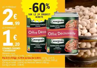 E.Leclerc LÉGUMES CUISINÉS "CASSEGRAIN" offre