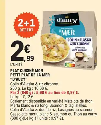 E.Leclerc PLAT CUISINÉ MON PETIT PLAT DE LA MER "D'AUCY" offre