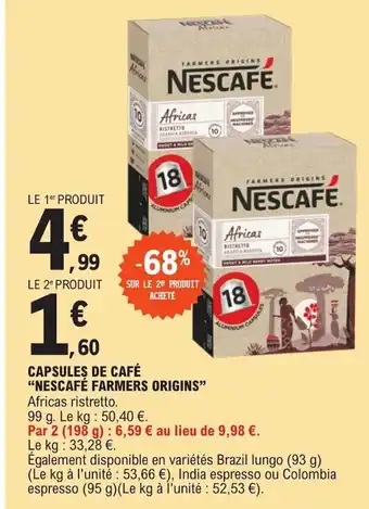 CAPSULES DE CAFÉ "NESCAFÉ FARMERS ORIGINS"
